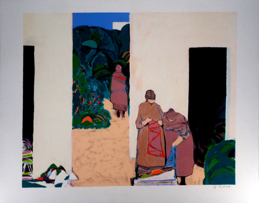 Gabriel GODARD : Retour du marché - Lithographie originale signée