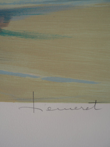 Claude HEMERET: Ramo azul - Litografía original firmada