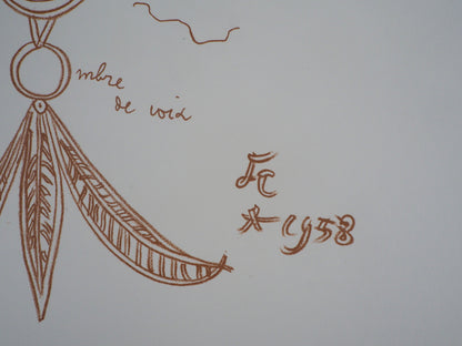 Jean COCTEAU : Visage végétal - Lithographie signée