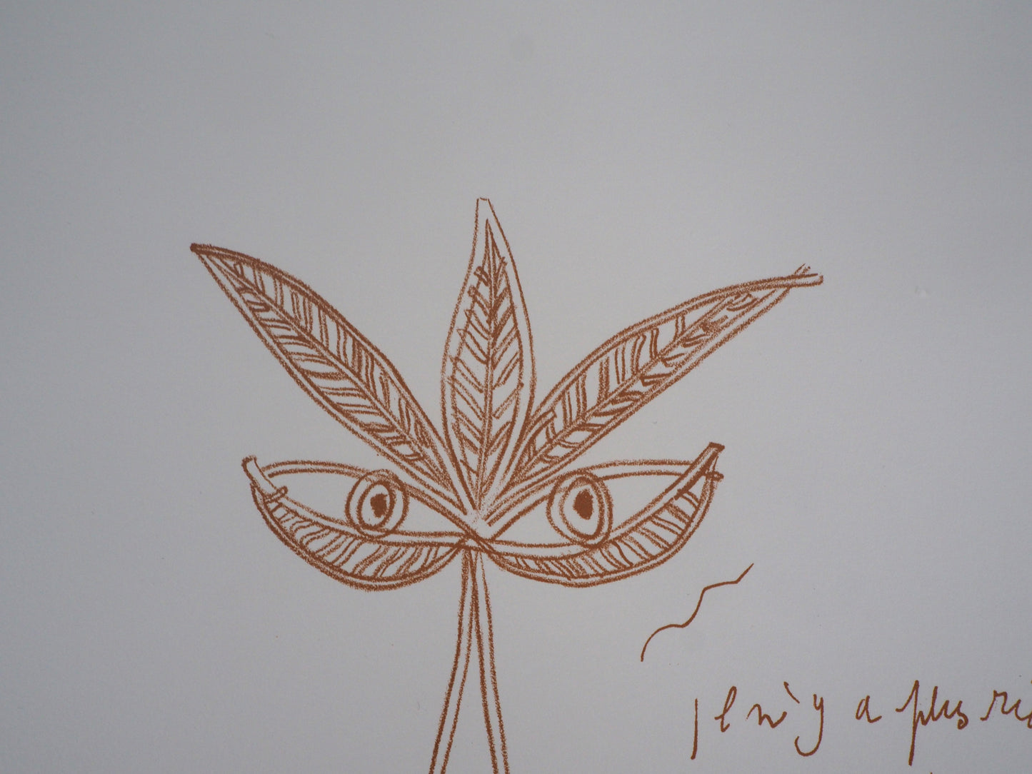Jean COCTEAU : Visage végétal - Lithographie signée