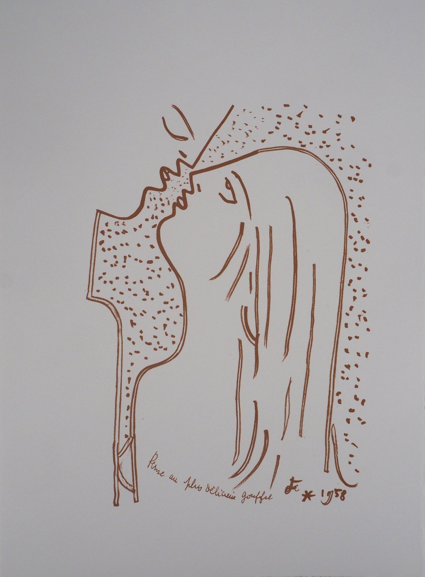 Jean COCTEAU : Le baiser - Lithographie signée