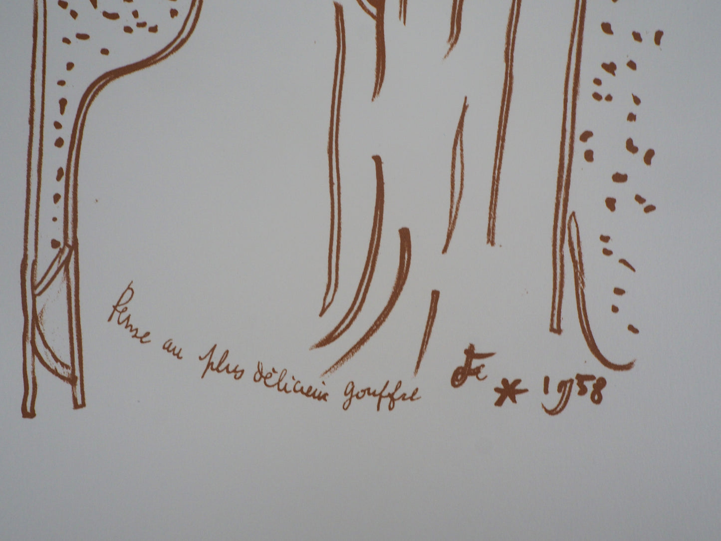Jean COCTEAU : Le baiser - Lithographie signée