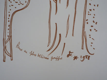 Jean COCTEAU : Le baiser - Lithographie signée