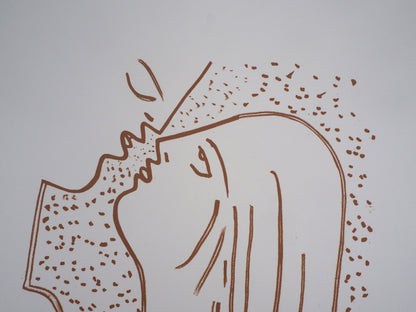 Jean COCTEAU : Le baiser - Lithographie signée