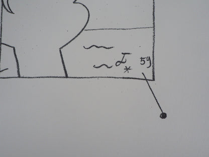 Jean COCTEAU : Homme au soleil - Lithographie signée