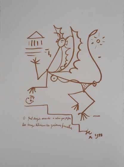 Jean COCTEAU : La question du sphinx - Lithographie signée