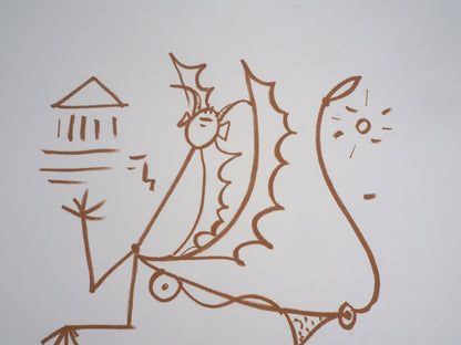 Jean COCTEAU : La question du sphinx - Lithographie signée