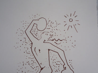 Jean COCTEAU : Homme solaire - Lithographie signée