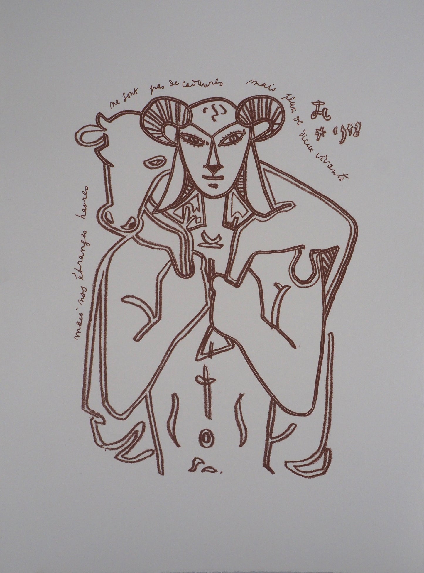 Jean COCTEAU : Le Berger - Lithographie signée
