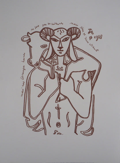 Jean COCTEAU : Le Berger - Lithographie signée