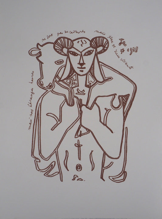 Jean COCTEAU : Le Berger - Lithographie signée