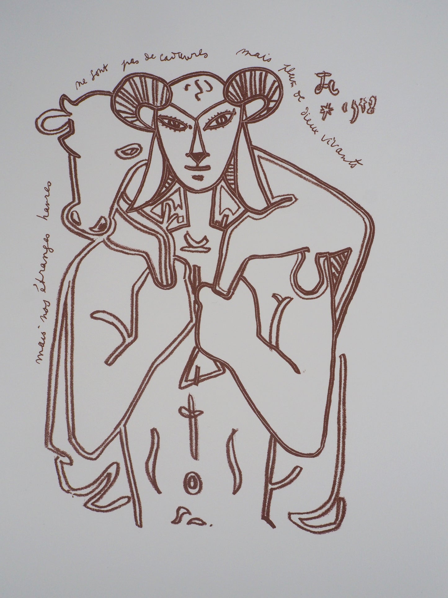 Jean COCTEAU : Le Berger - Lithographie signée