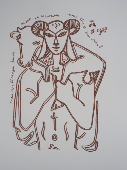 Jean COCTEAU : Le Berger - Lithographie signée
