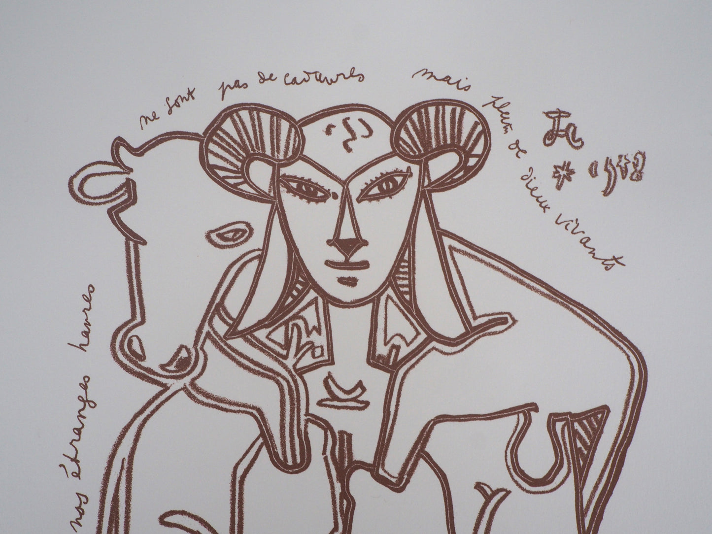 Jean COCTEAU : Le Berger - Lithographie signée