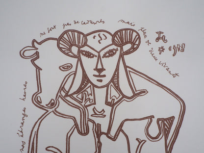 Jean COCTEAU : Le Berger - Lithographie signée