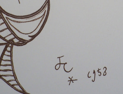Jean COCTEAU : Trois visages - Lithographie signée