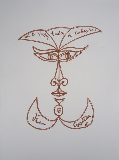 Jean COCTEAU : Visage - Lithographie signée