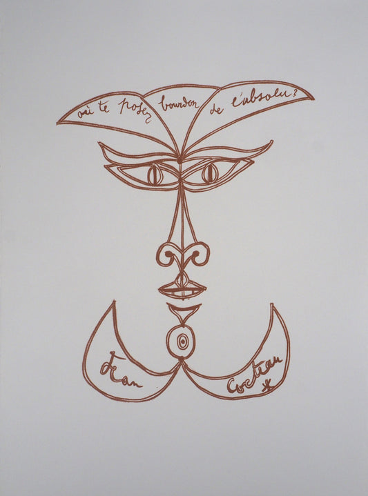 Jean COCTEAU : Visage - Lithographie signée