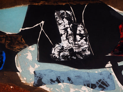 LIONEL : Composition abstraite - Gravure originale en couleurs