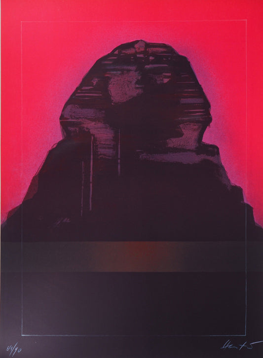 Claude HASTAIRE : Egypte, le Sphinx rose - Lithographie originale signée