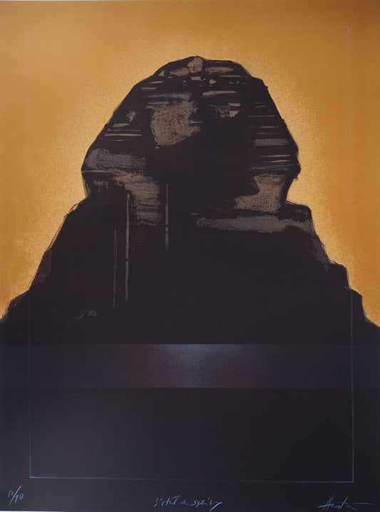 Claude HASTAIRE : Egypte, le Sphinx jaune - Lithographie originale signée 3e état