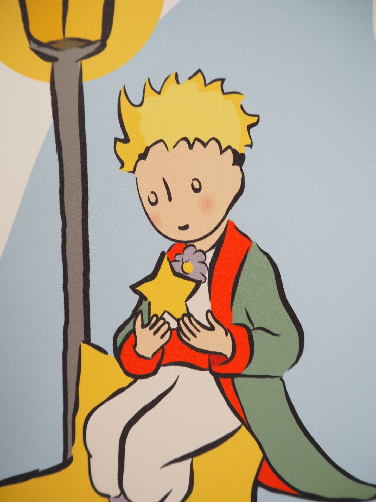 Antoine DE SAINT EXUPERY : Le Petit Prince et l'étoile lumineuse - Lithographie