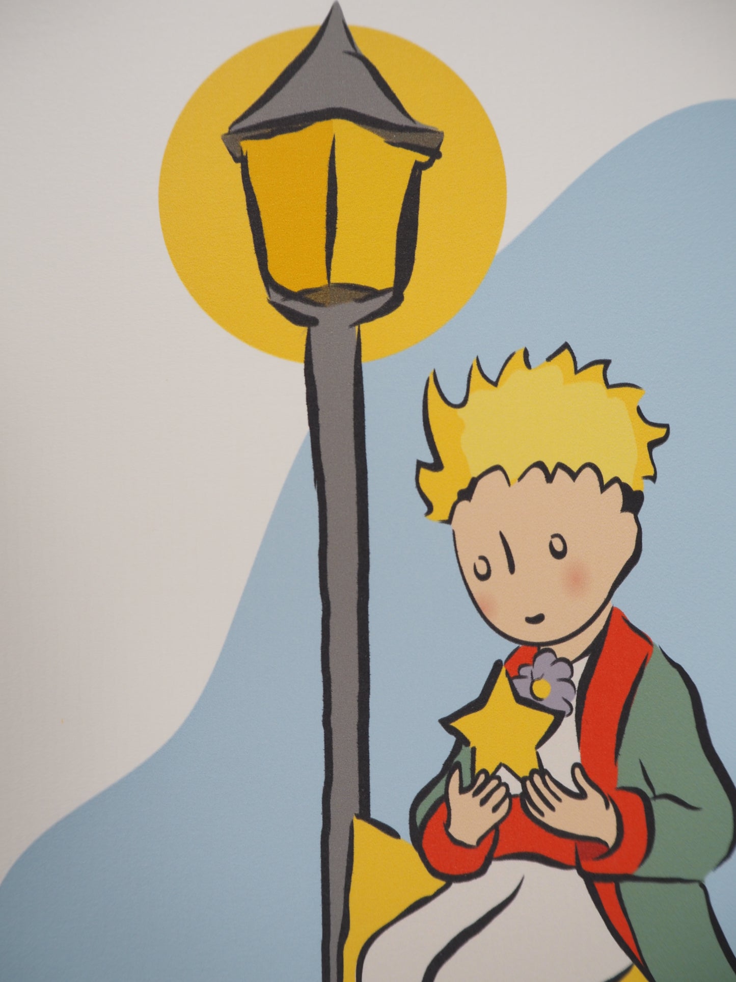 Antoine DE SAINT EXUPERY : Le Petit Prince et l'étoile lumineuse - Lithographie