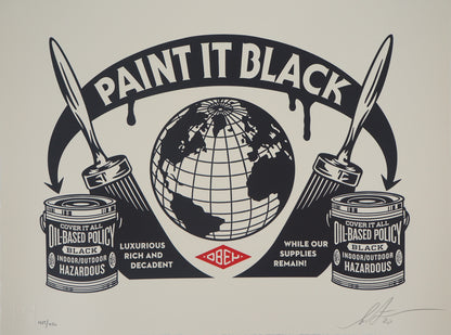 Shepard FAIREY (OBEY) : Paint it Black - Letterpress originale signée