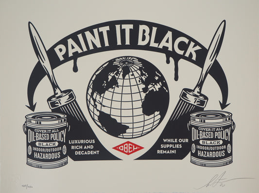 Shepard FAIREY (OBEY) : Paint it Black - Letterpress originale signée