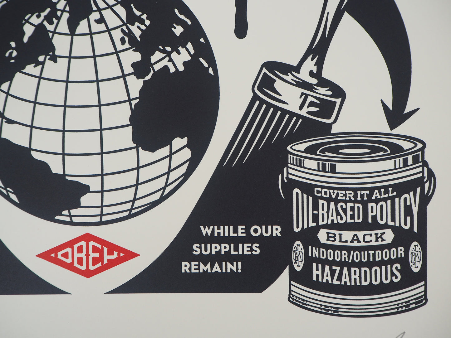 Shepard FAIREY (OBEY) : Paint it Black - Letterpress originale signée