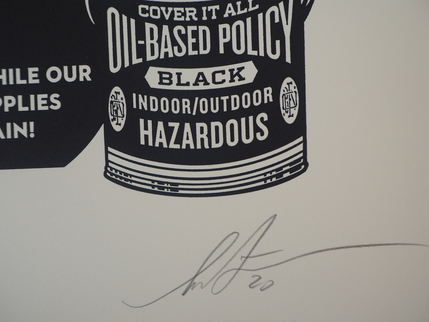 Shepard FAIREY (OBEY) : Paint it Black - Letterpress originale signée
