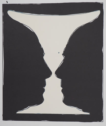 Jasper JOHNS : Coupe aux deux Picasso - Lithographie originale signée