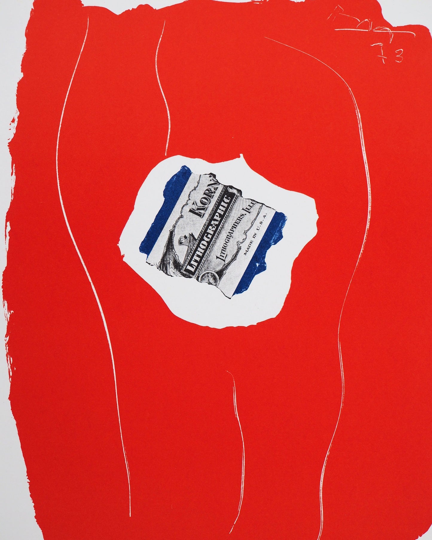 Robert MOTHERWELL : Composition rouge - Lithographie originale