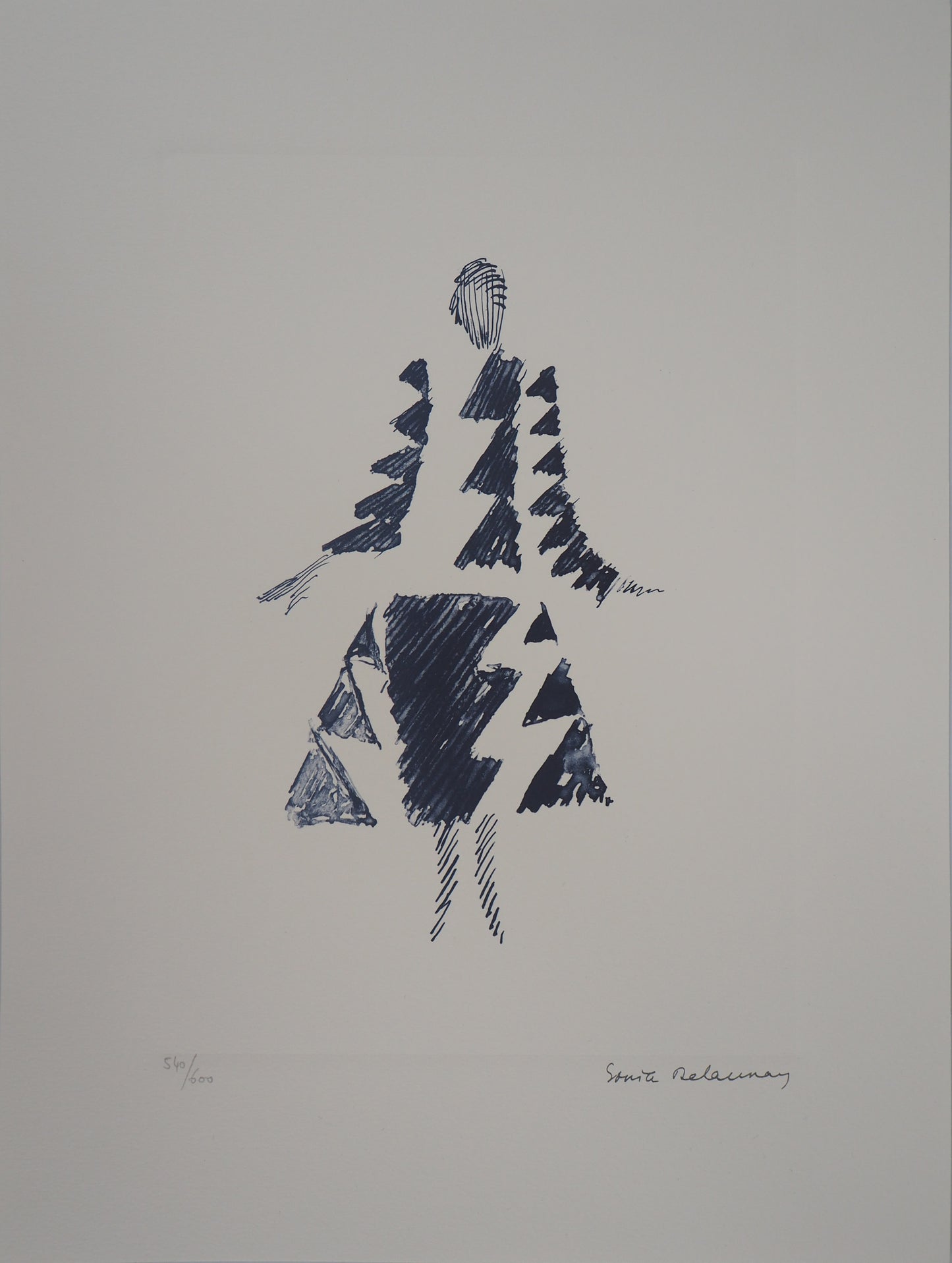 Sonia DELAUNAY : Robe Rythmes Triangles - Lithographie signée