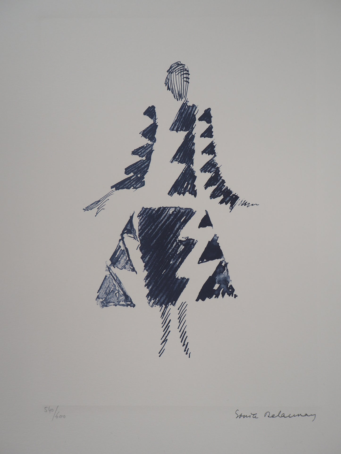 Sonia DELAUNAY : Robe Rythmes Triangles - Lithographie signée