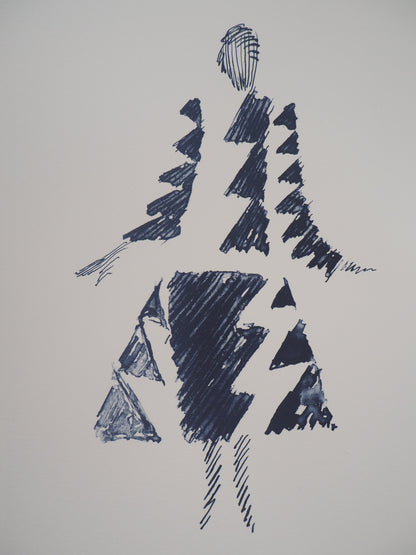 Sonia DELAUNAY : Robe Rythmes Triangles - Lithographie signée