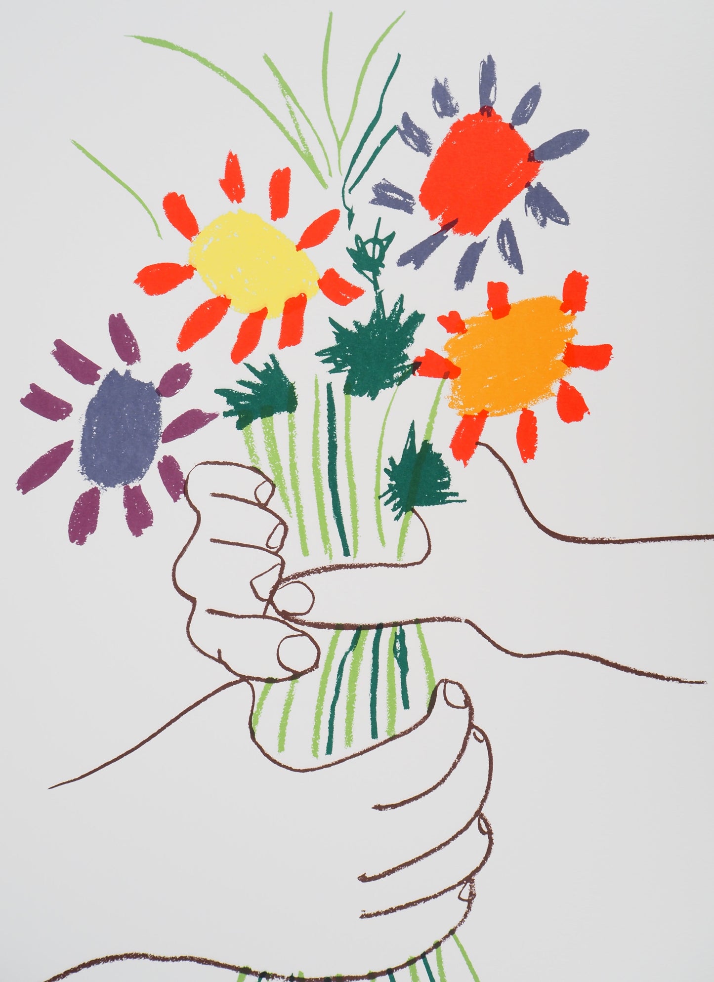 Pablo PICASSO : Le bouquet de la Paix - Lithographie signée