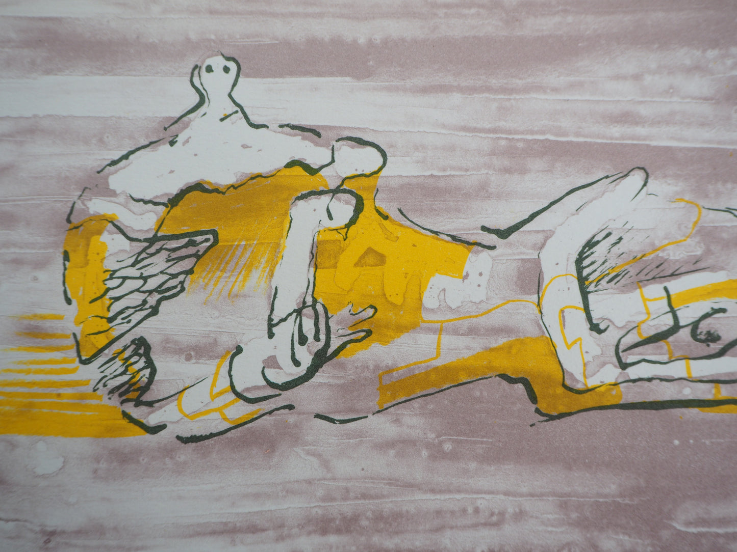 Henry MOORE : Trois figures allongées - Lithographie originale
