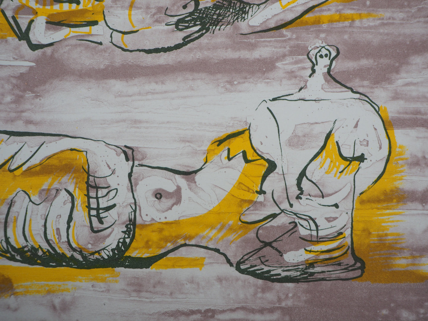 Henry MOORE : Trois figures allongées - Lithographie originale