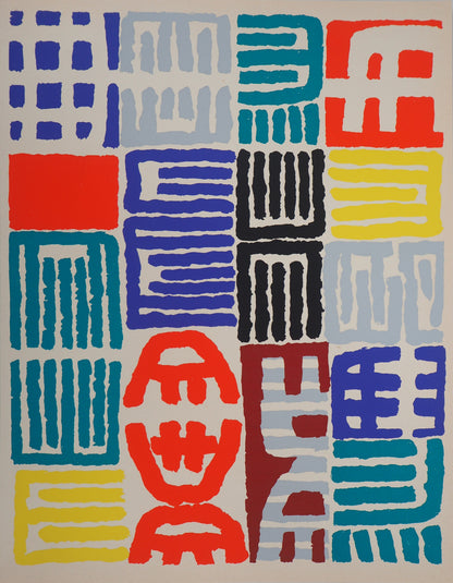 Giuseppe CAPOGROSSI : Composition - Pochoir original