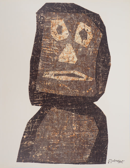 Jean DUBUFFET : Totem Moaï - Lithographie signée