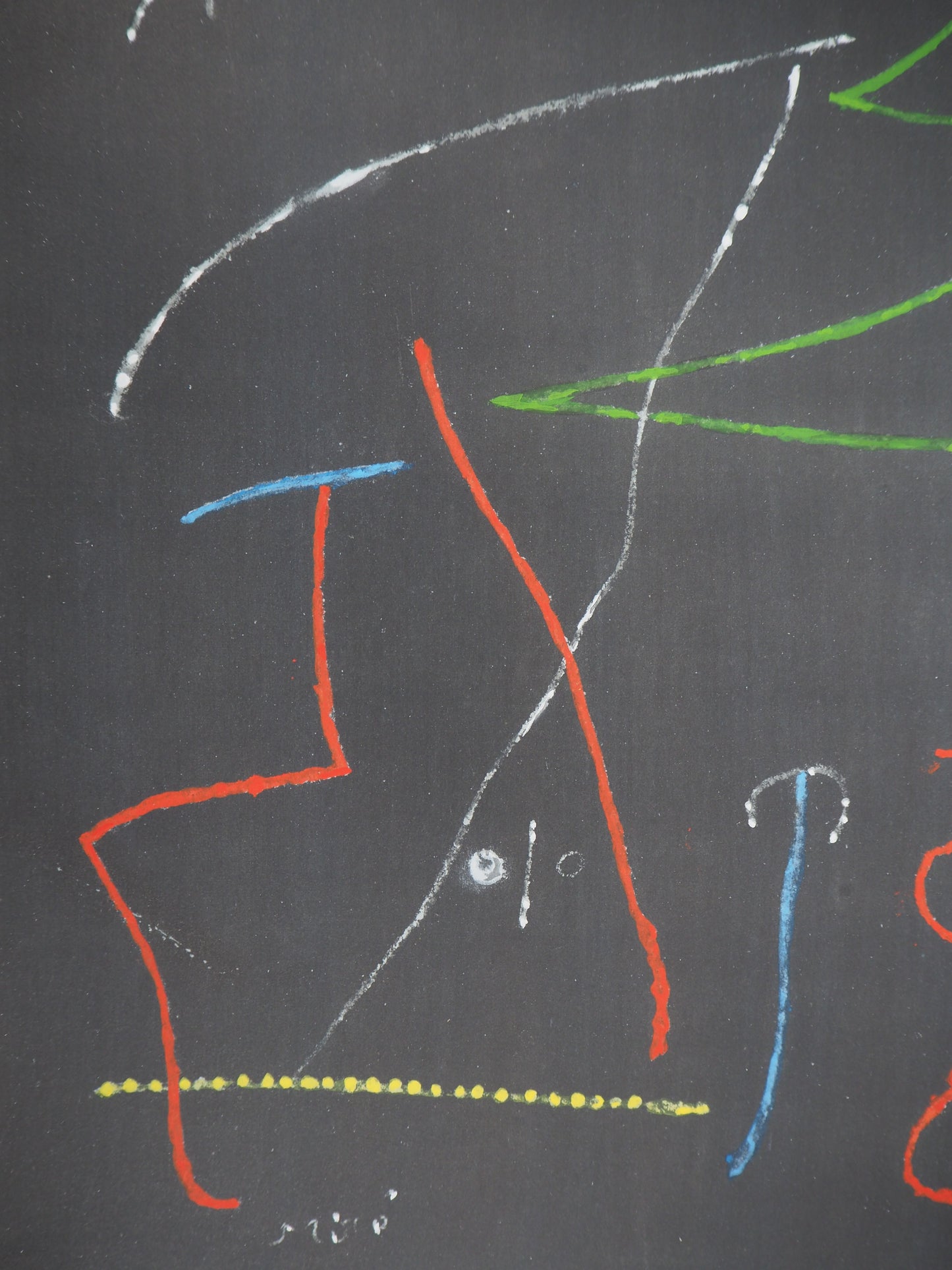 Joan MIRO : Oiseau dans la nuit - Pochoir original signé