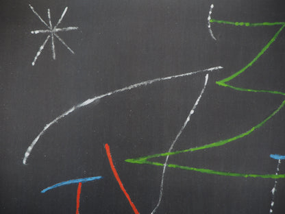 Joan MIRO : Oiseau dans la nuit - Pochoir original signé