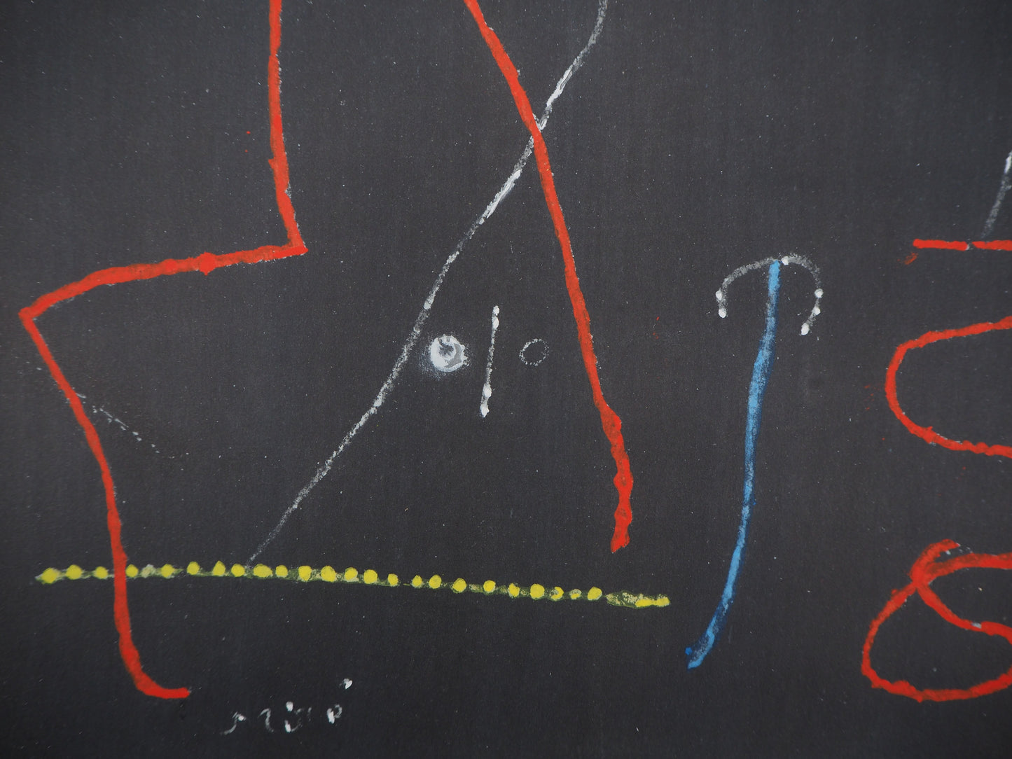 Joan MIRO : Oiseau dans la nuit - Pochoir original signé