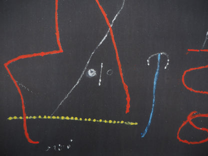 Joan MIRO : Oiseau dans la nuit - Pochoir original signé