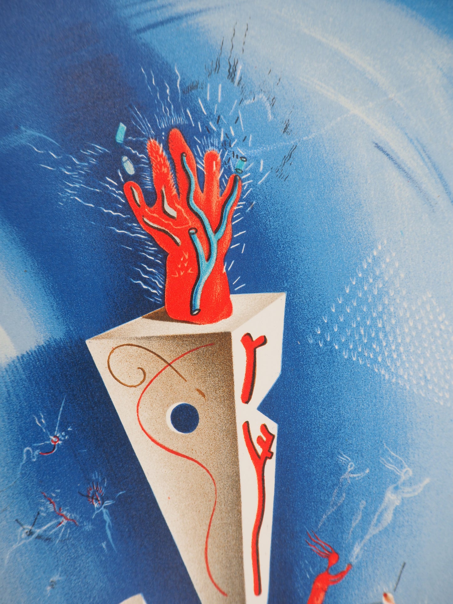 Salvador DALI : Appareil surréaliste et main - Lithographie signée