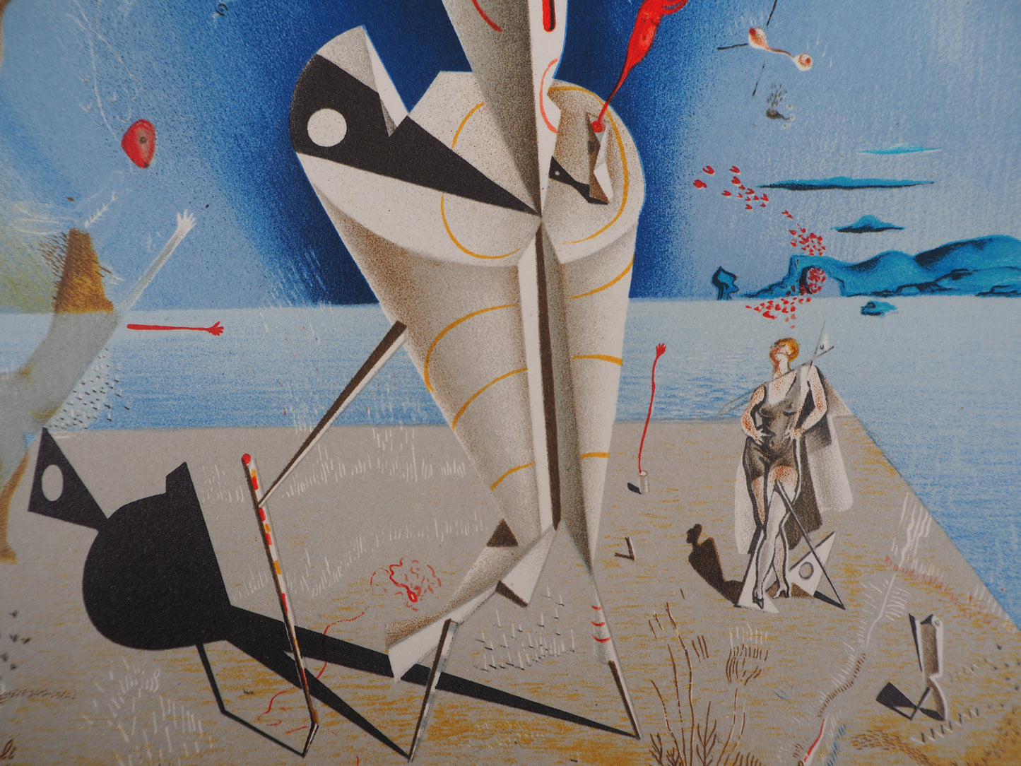 Salvador DALI : Appareil surréaliste et main - Lithographie signée