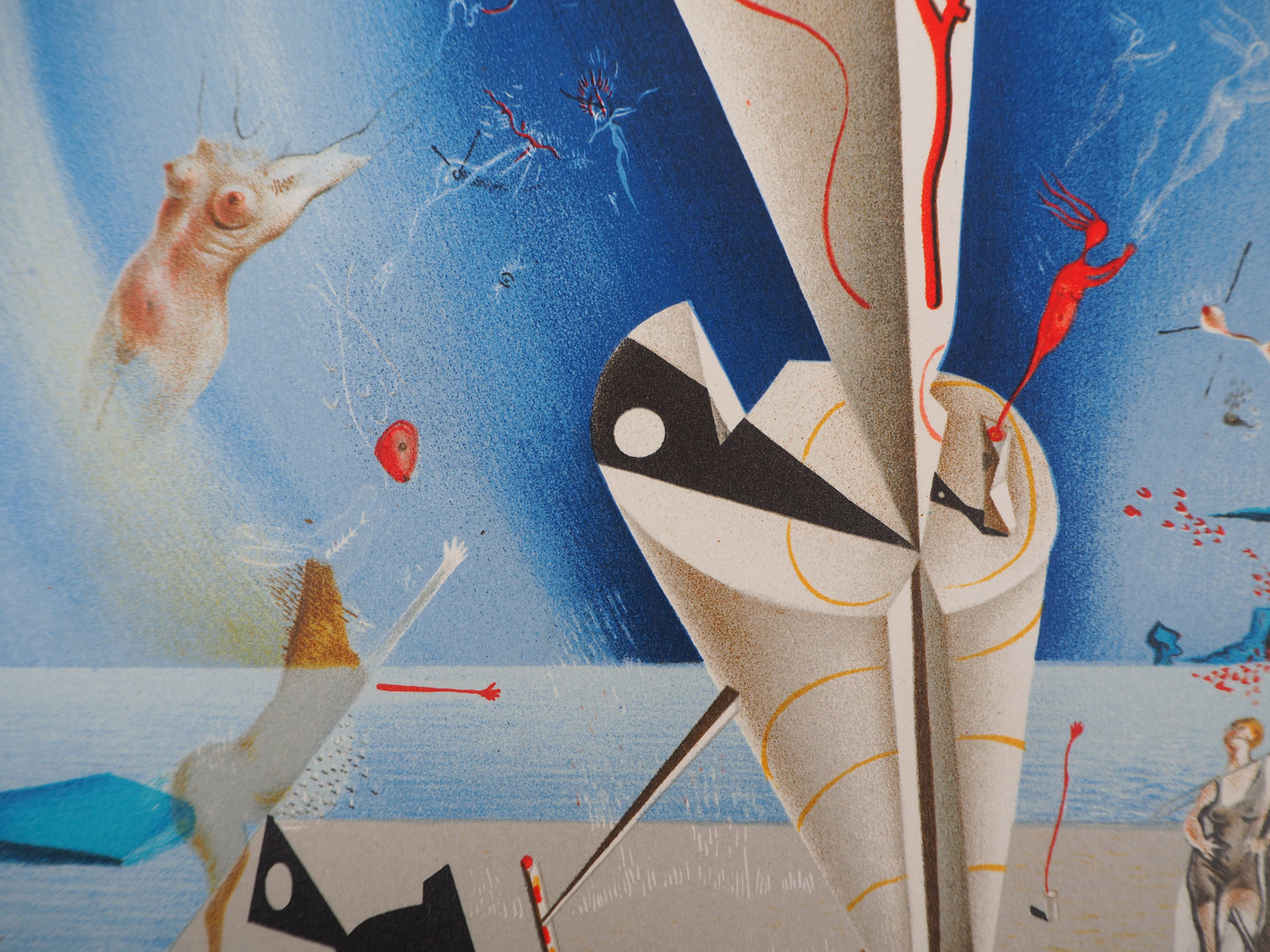 Salvador DALI : Appareil surréaliste et main - Lithographie signée