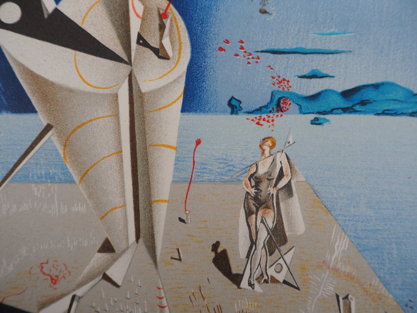 Salvador DALI : Appareil surréaliste et main - Lithographie signée