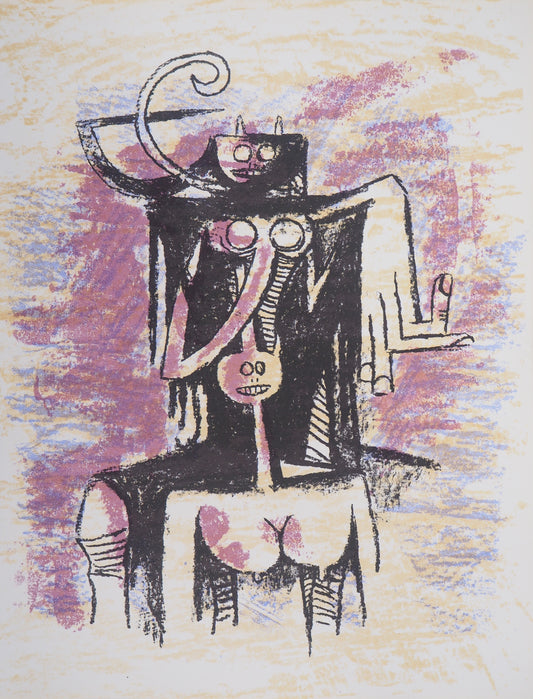 Wifredo LAM : Esprits Primals - Lithographie originale